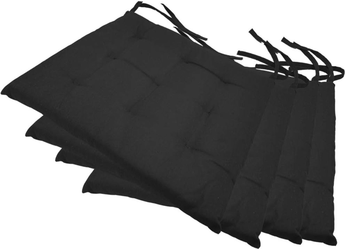 Stoelkussen Set - Zitkussen Tuinstoel - Comfortabel Zitten - UV-bestendig Materiaal - 40 x 40 cm - Antraciet