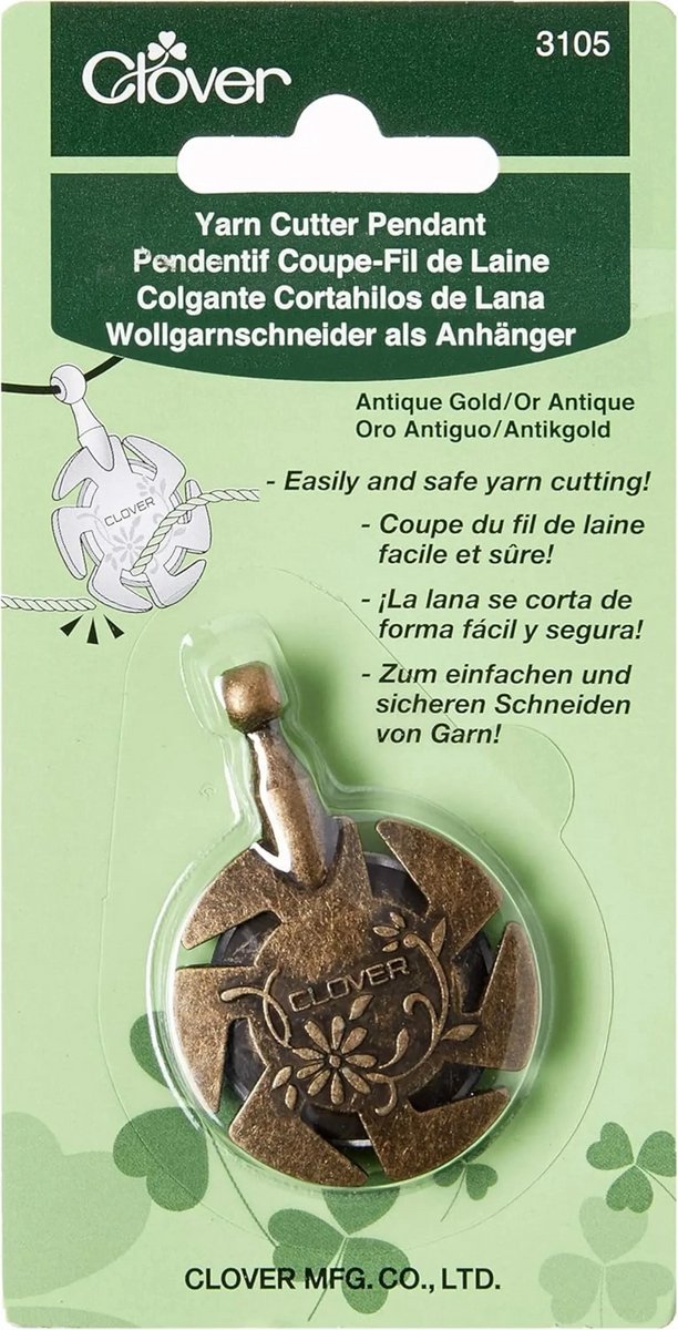 Yarn Cutter Pendant A Gold