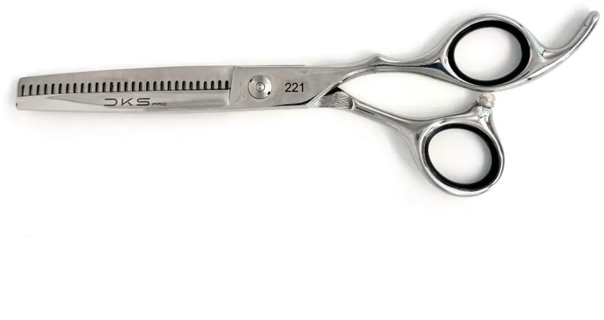 DKS Pro 221 Coupeschaar 5.5 Inch – Professionele Uitdunschaar – 28 Tanden – 420J2 RVS – Rechtshandig – Zilver