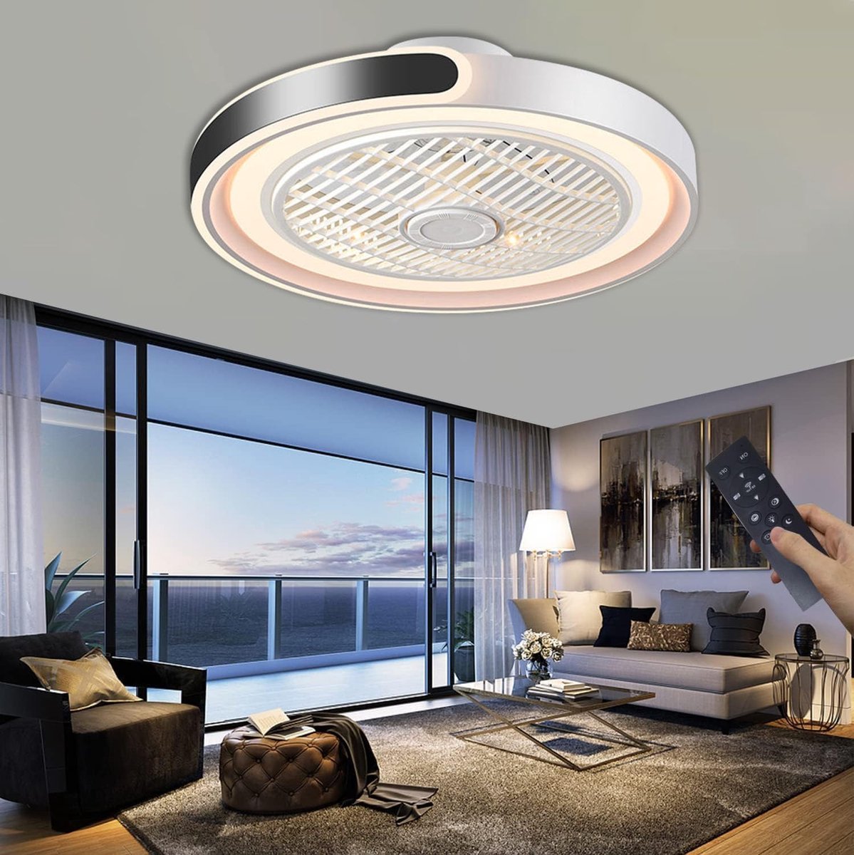 Plafondventilator met Verlichting - Plafonniere - Plafondarmatuur - licht gemak – foto 5