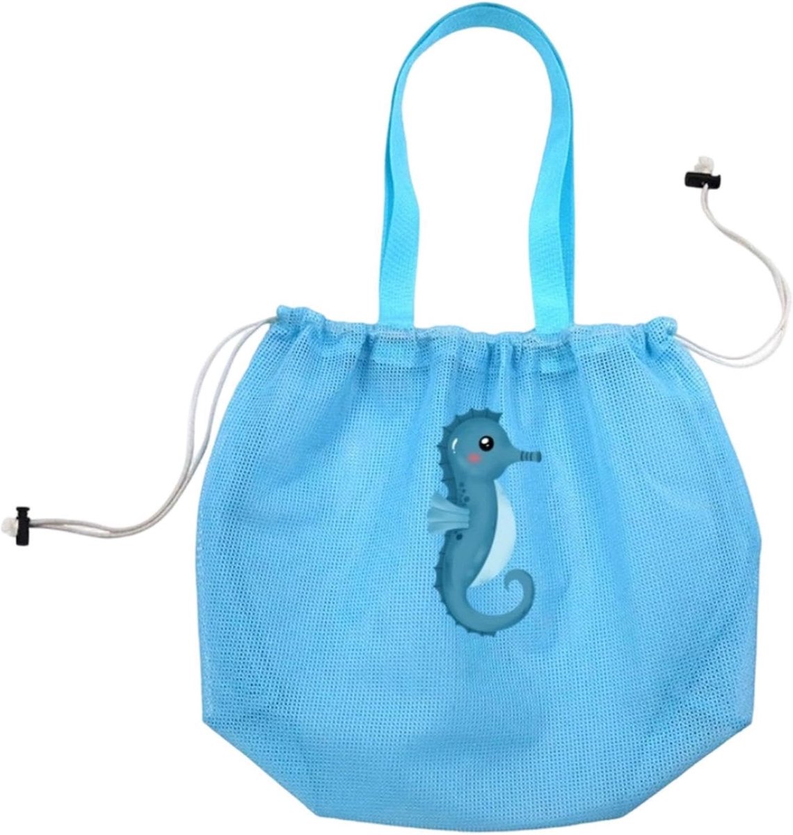 Mesh Strandtas - Zandspeelgoed Opbergzak - Strandplezier Organiseren - Snel Zand Water Afvoer - 47x35 cm - Blauw