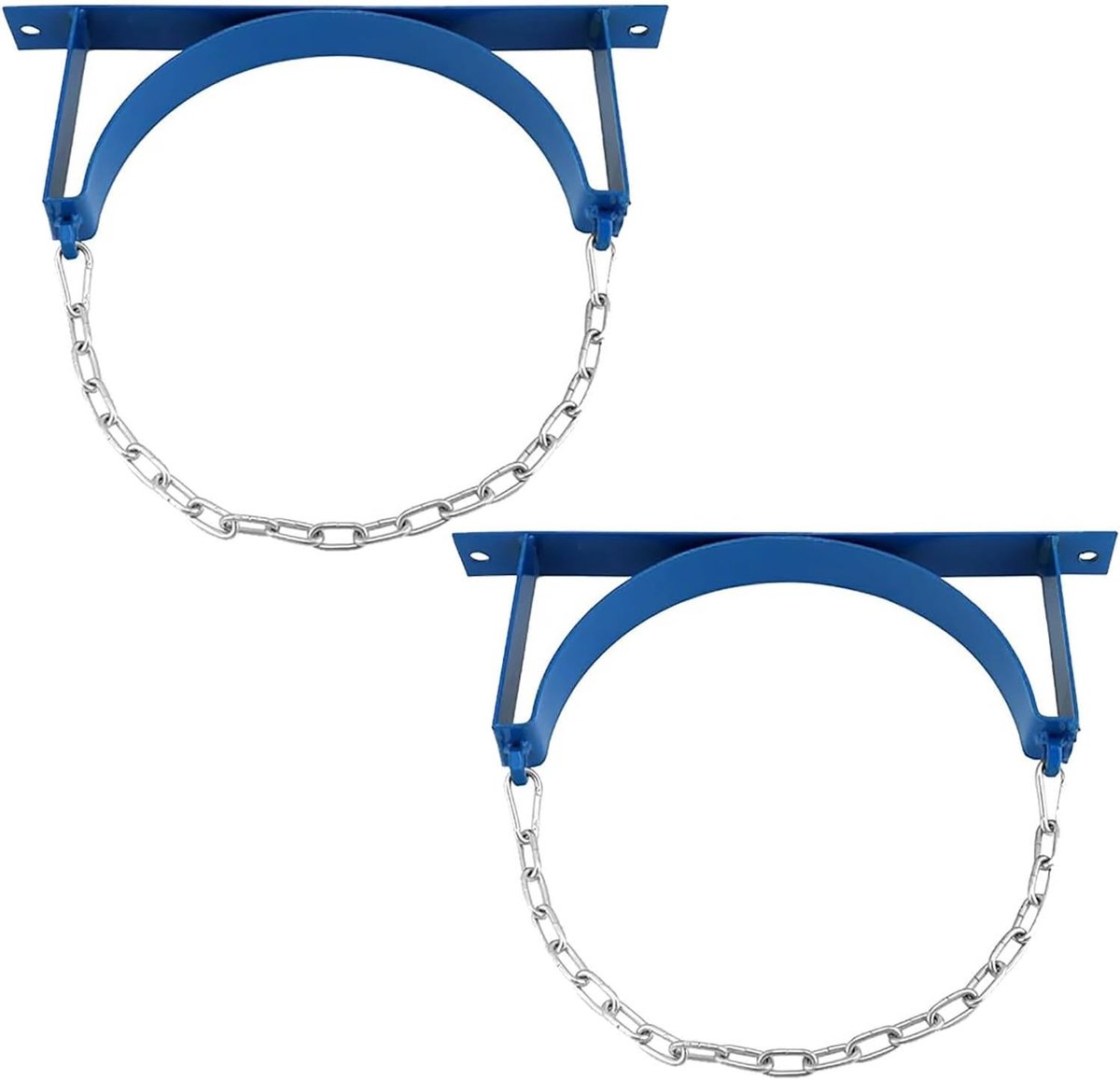 Cilinderhouder Set - Wandbeugels - Veilige Opslag - Verstelbare Keten - 40L Cilinders - Blauw