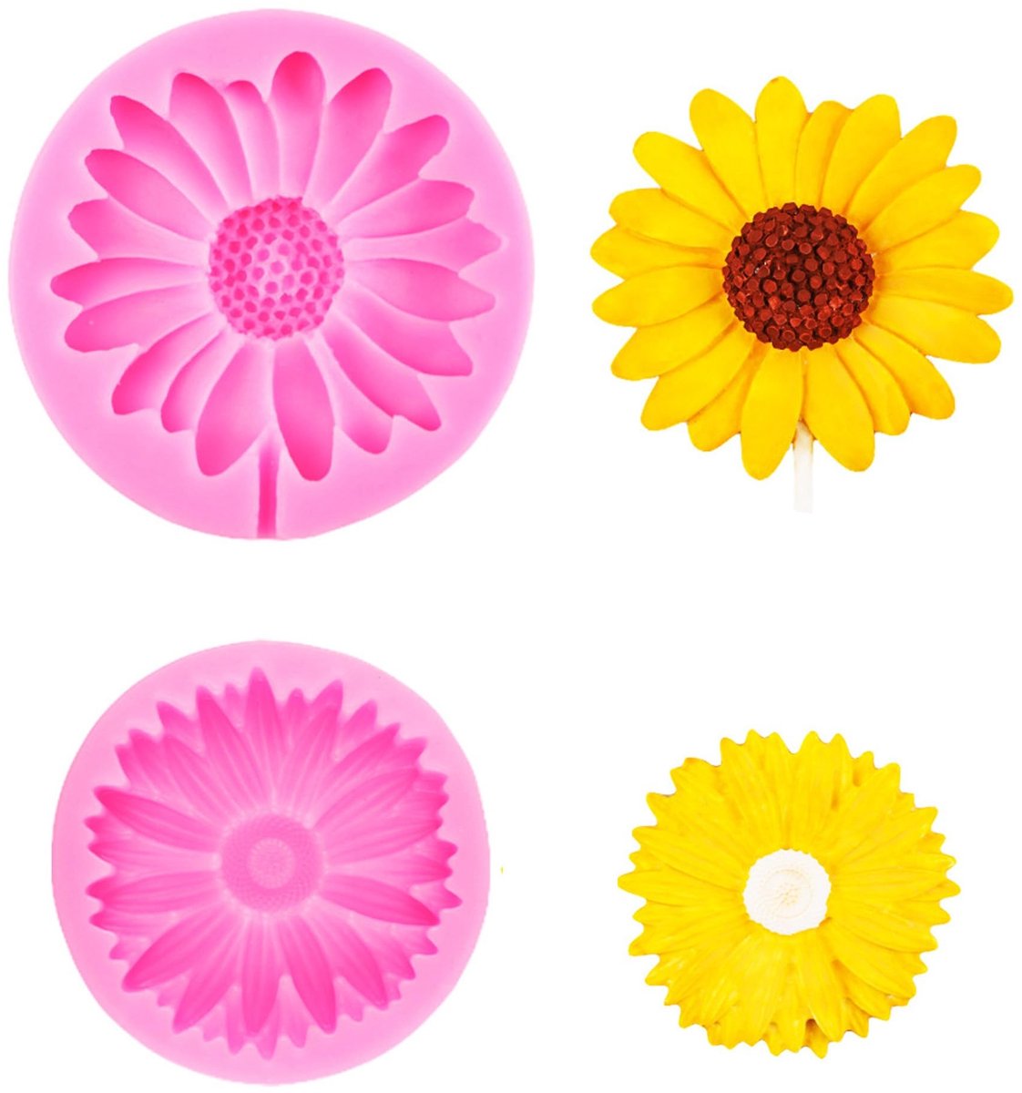 Dailygoods- Siliconen Mal 2 Stuks - Mini Bloemen Hars Mallen