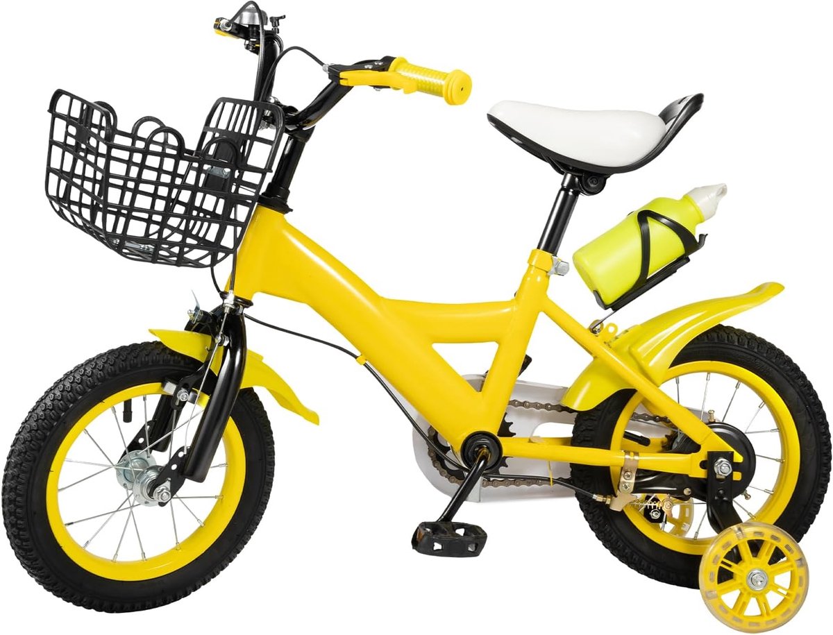 Kinderfiets - Loopfiets - Buiten rijden - Veilige driewieler - 12 inch - Geel