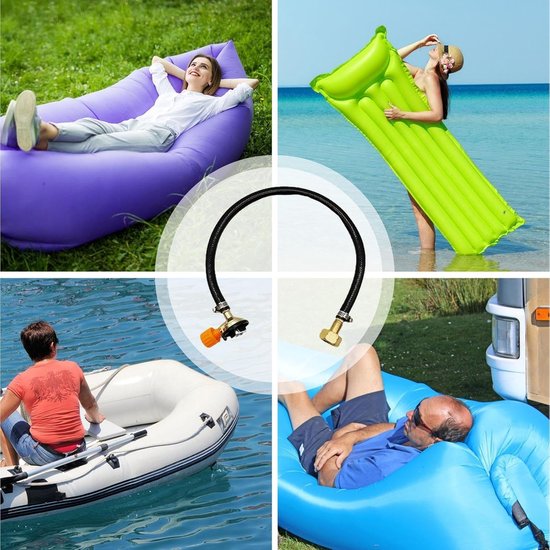 Adapter Ventielconnector - Tank Opblaasaccessoire - Outdoor Activiteiten - Veilig Lekbestendig Ontwerp - 50 cm Lengte - Metaal — afbeelding 3