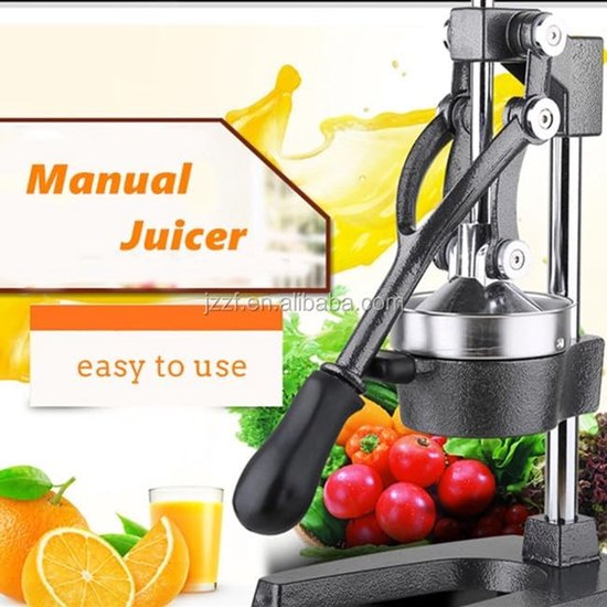 Gietijzeren Citruspers - Handmatige Sapmaker - Moeiteloos Sap Maken - Roestvrijstalen Pers - Antislipbasis - Zwart — afbeelding 2