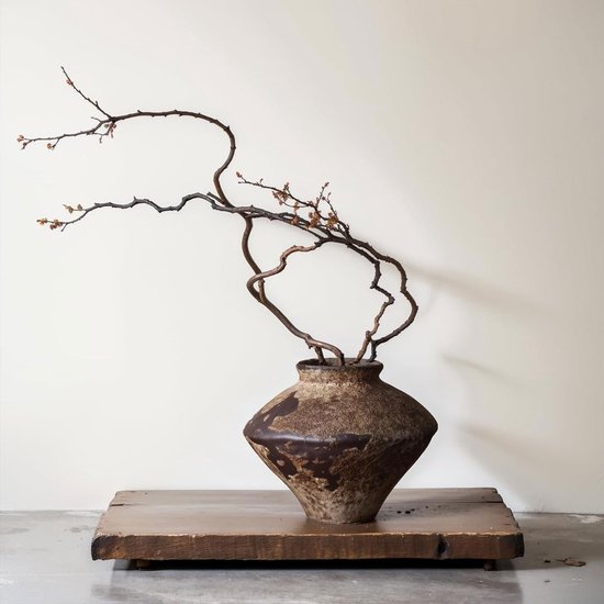 Vaas, 15,5 cm hoge Wabi Sabi Decor rustieke boerderij aardewerk vaas voor middelpunt, getextureerde aardewerk bloemenvazen voor thuis decoratief, tafel, woonkamer
