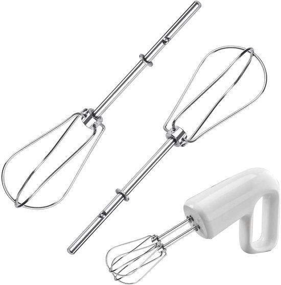 Handmixer kloppers - Mixer hulpstukken - Bakken en mixen - Roestvrij staal - 180 x 34 mm - Meerkleurig — afbeelding 3