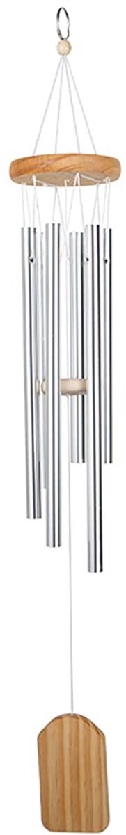 Dailygoods- Klokkenspel 25,5 inch - Windgong metaal - 6 metalen buizen - Tuin decoratie - Houten kleur - Prachtige geluiden