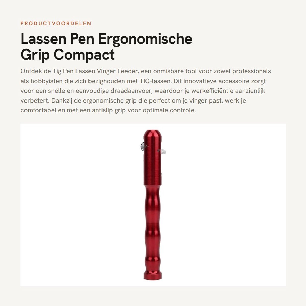 Dailygoods- TIG Pen - Ergonomische Grip - Draadaanvoer Pen - Lichtgewicht - Antislip - Geschikt voor Lasdraad 1,0-3,2 mm - Compact Ontwerp - Laspen