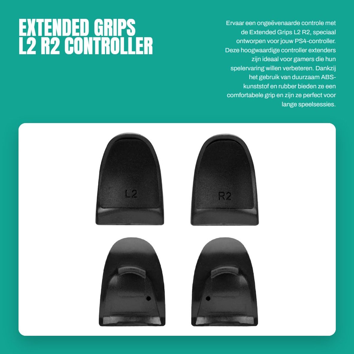 Dailygoods- Controller Extenders - L2/R2 Verlengknoppen - Antislip - Hoogwaardig ABS/Rubber - Voor PS4 - Verbeterde Game-ervaring - Gamecontroller