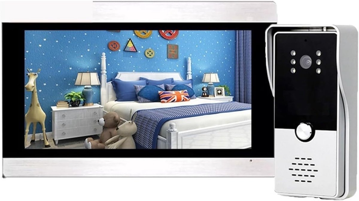 Video Deurtelefoon Systeem - Beveiligingscamera Deur - Huis Beveiliging - Wifi Draadloze Verbinding - 7 Inch Scherm - Zwart