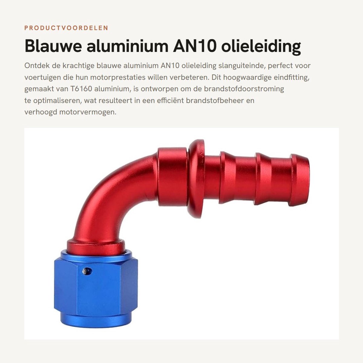 Olieslang Eindfitting - AN10 - Rechte en Hoekige Montage