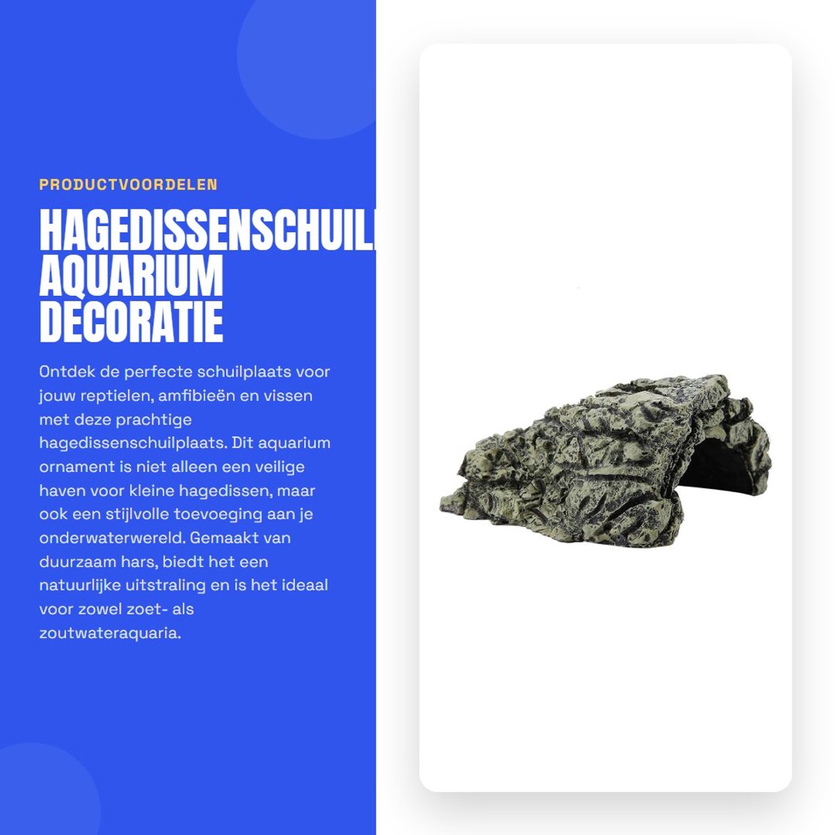 Dailygoods- Hagedissenschuilplaats Grot - Reptielenhuis - Decoratie - Aquarium Ornament - Hars - Klein/Medium/Groot - Aquariumdecoratie