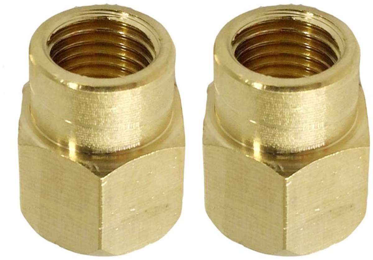 Dailygoods - Messing Reducer Connector - Verloopstuk Adapter - Ideaal voor Lucht en Water - Goudkleurig - Vrouwelijke Draadverbinding - Pack van 2 - G...