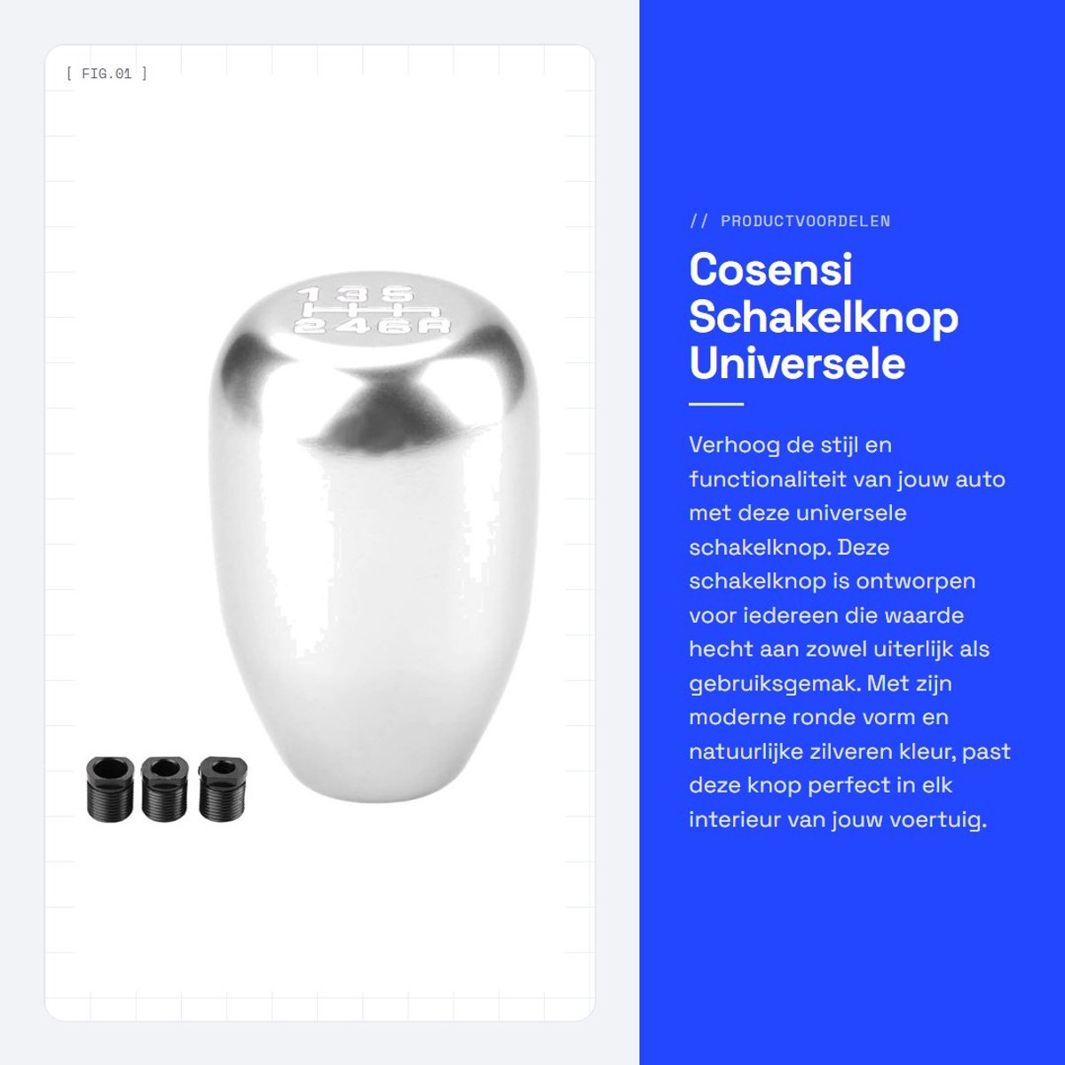 Dailygoods- Schakelknop Handmatig - Universele Versnellingshendel - 6 Versnellingen - Professionele Prestaties - Hoogwaardig Materiaal - Duurzaam - Versnellingsknop