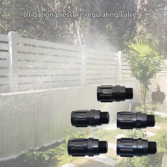 Water Drukregelaar Kleppen - Druk Verkleiner - Druppels Irrigatie - Hoge Sterkte ABS - 3/4 inch - Zwart — afbeelding 2