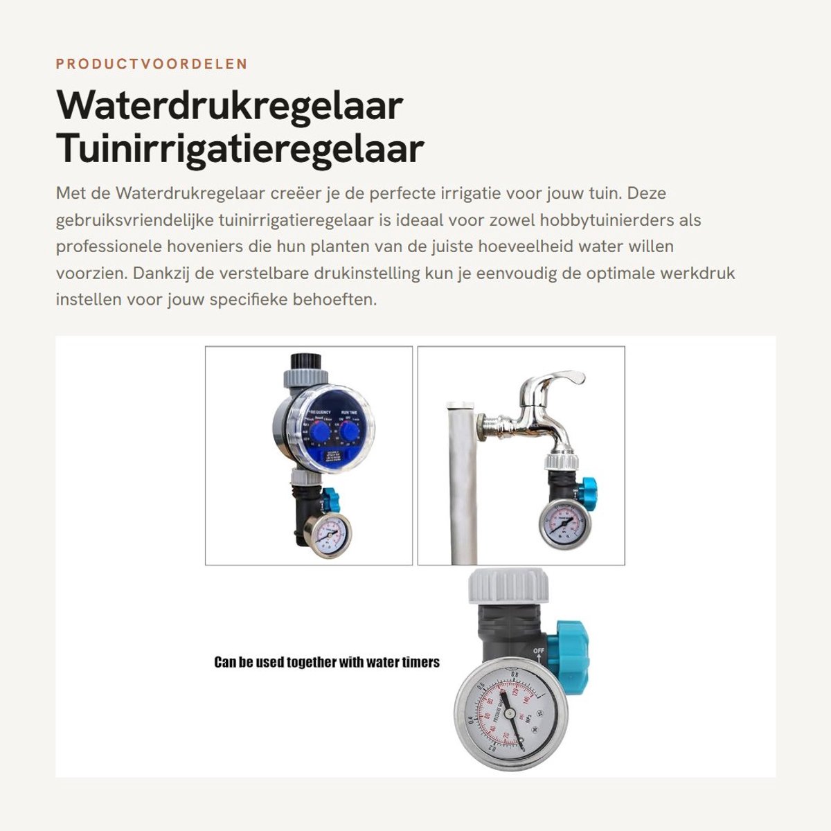 Dailygoods- Waterdrukregelaar met manometer - Drukreduceerventiel - Tuinirrigatieregelaar - G3/4in interne schroefdraad - Eenvoudige afstelling - Stevige grip - Drukregelaar