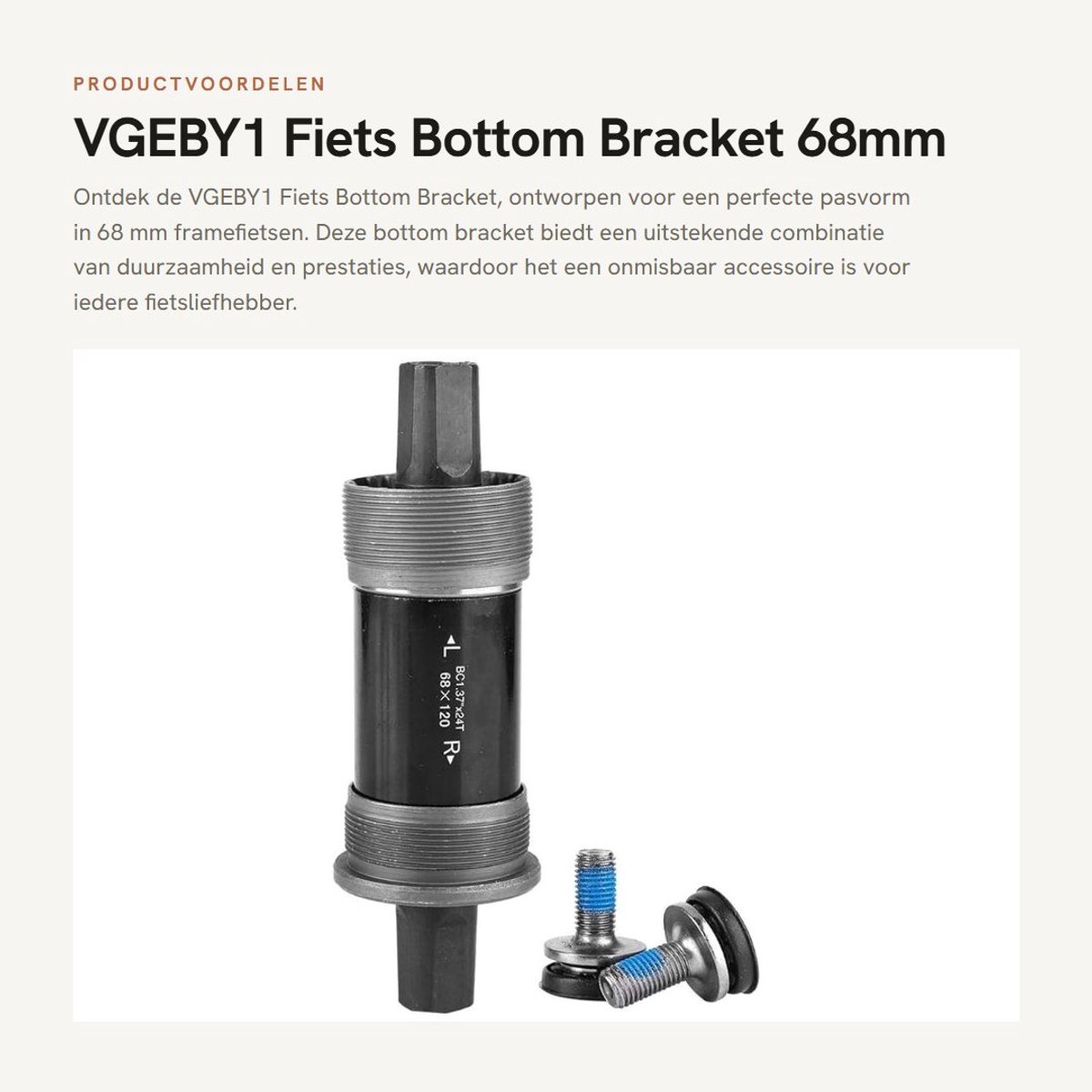 Dailygoods- Fietskrans - Duurzaam Onderdeel - Stalen Behuizing - Geschikt voor 68mm Frame - Hoogwaardige Prestaties - Eenvoudige Installatie