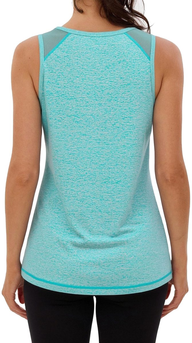 Dailygoods- Sporttop Dames - Mouwloos - Ademend - Mesh-Schouders - Elastische Materiaalmix - Comfortabel en Functioneel - Hardlooptop van Dailygoods — afbeelding 3