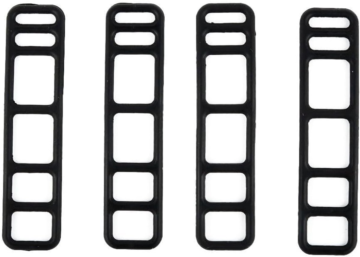 Elastische Bandjes - Siliconen Straps - Fiets Accessoires - Set van 4 - Vier Maten - Zwart