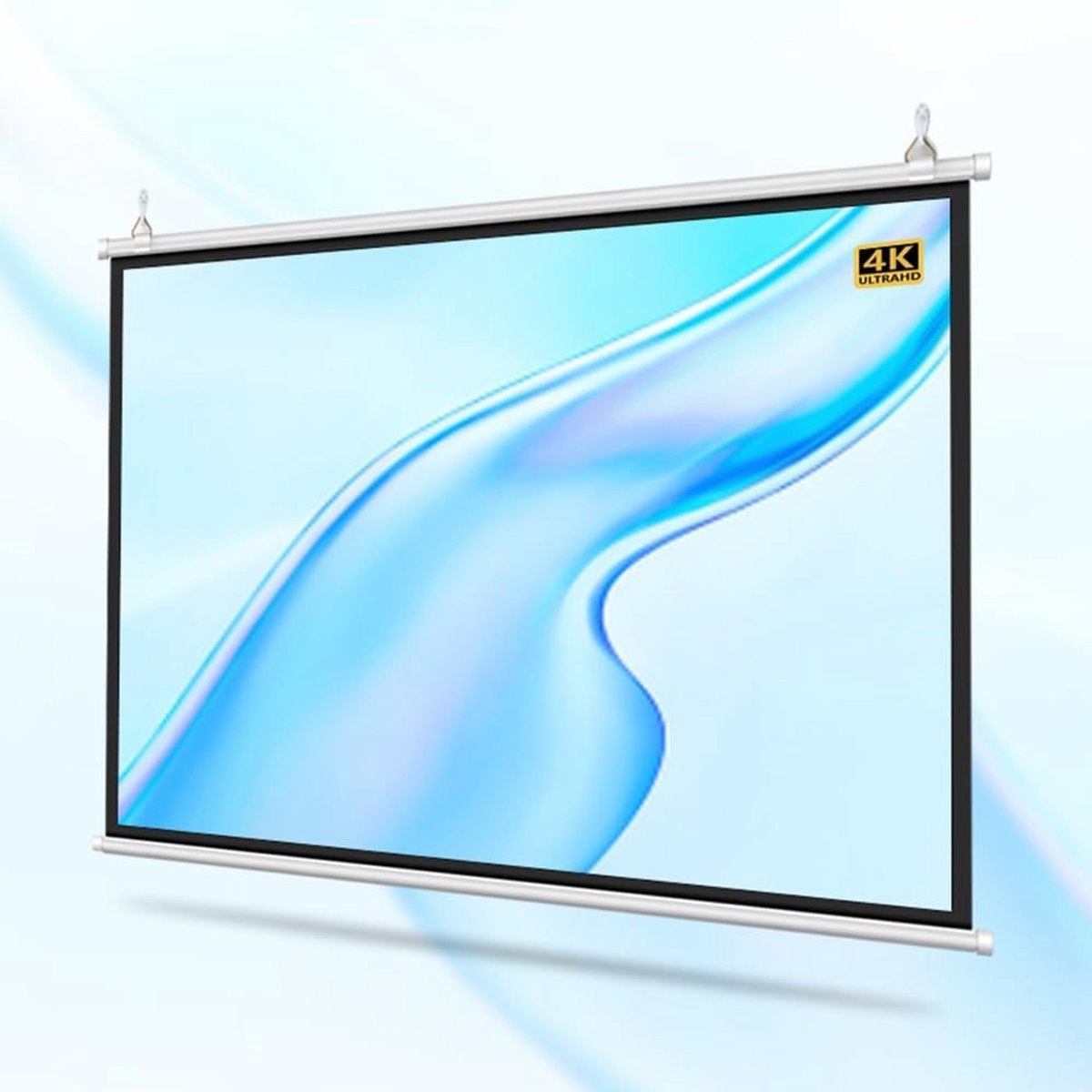 Projectiescherm - Filmscherm HD - Thuisbioscoop Creëren - Handmatig Uitschuifbaar - 72 Inch 16:9 - Wit