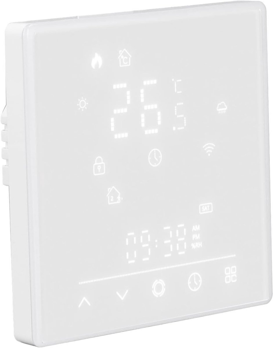 Slimme Verwarmingsschakelaar - Slimme Thermostaat - Temperatuurregeling - Energiebesparend - 16A 95-240V AC - Wit
