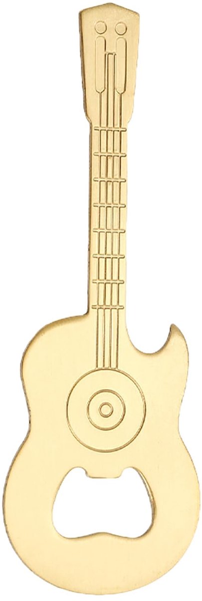 Dailygoods - Flesopener, creatieve gitaar magnetische fles en blikopener, 2-in-1 roestvrijstalen ontwerp, werkt als koelkastmagneet, ideaal cadeau voor muziekliefhebbers en bierliefhebbers, goud
