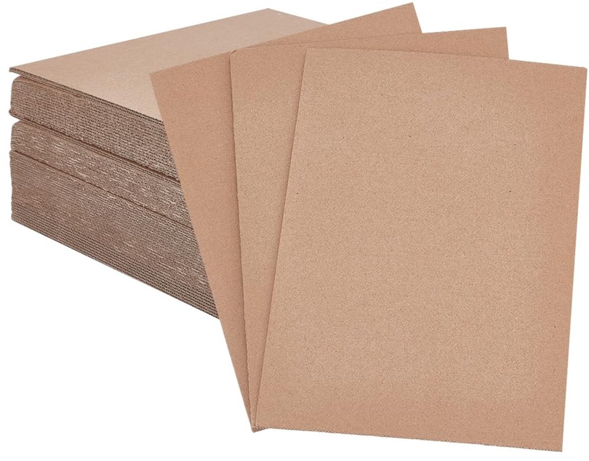 Dailygoods- Kartonnen Vellen 60 Stuks - Golfkartonnen Laagpads - A4 Inzetstukken - Verzendbeschermer - 21,2 cm x 30 cm - Voor Verpakking en Doe-Het-Zelf Ambachten - Verzenddozen