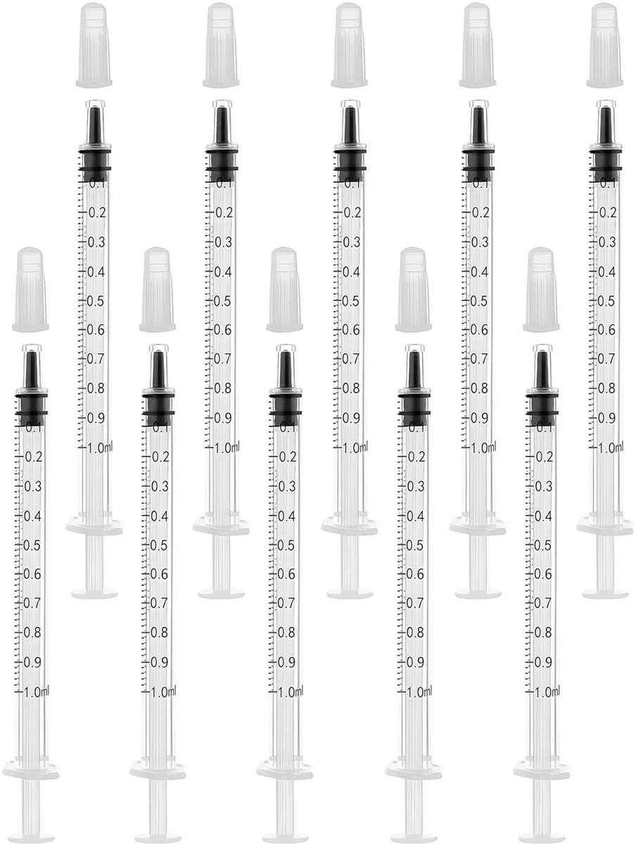 Dailygoods- Spuitjes 1 ml - Kunststof - 10 stuks - Spuitjes zonder