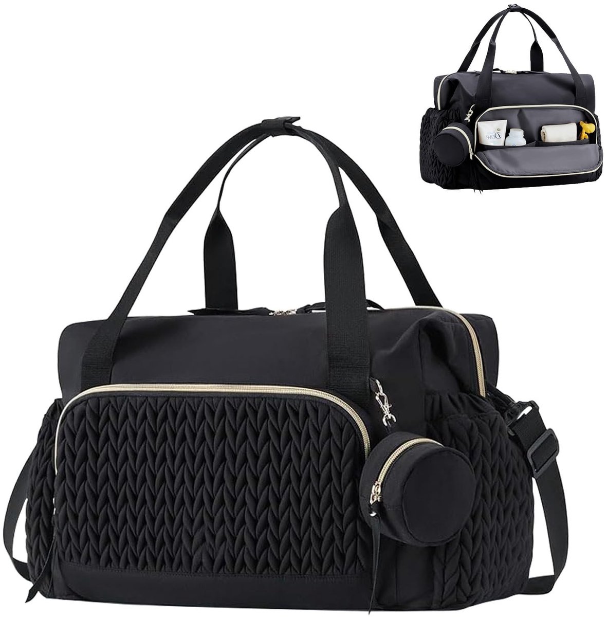Dailygoods - Mommy Bag Multifunctionele luiertas, schoudertas met fopspeenetui, waterdichte babyluiertas voor reizen, strand, dagelijks gebruik