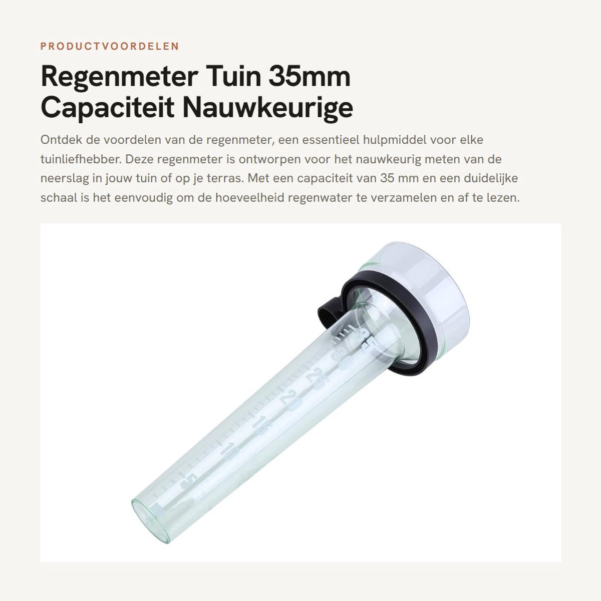 Dailygoods - Regenmeter - Tuin - 35mm Capaciteit - Nauwkeurige Meting - Lichtgroen - Voor Buiten - Geschikt voor Tuin en Patio