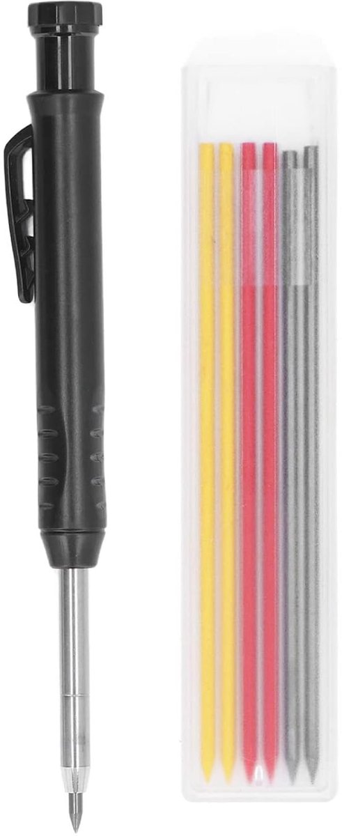 Houtbewerkingspen - Markeerstift - Markeren Hout - Metalen Punt - 2.8mm - Zwart