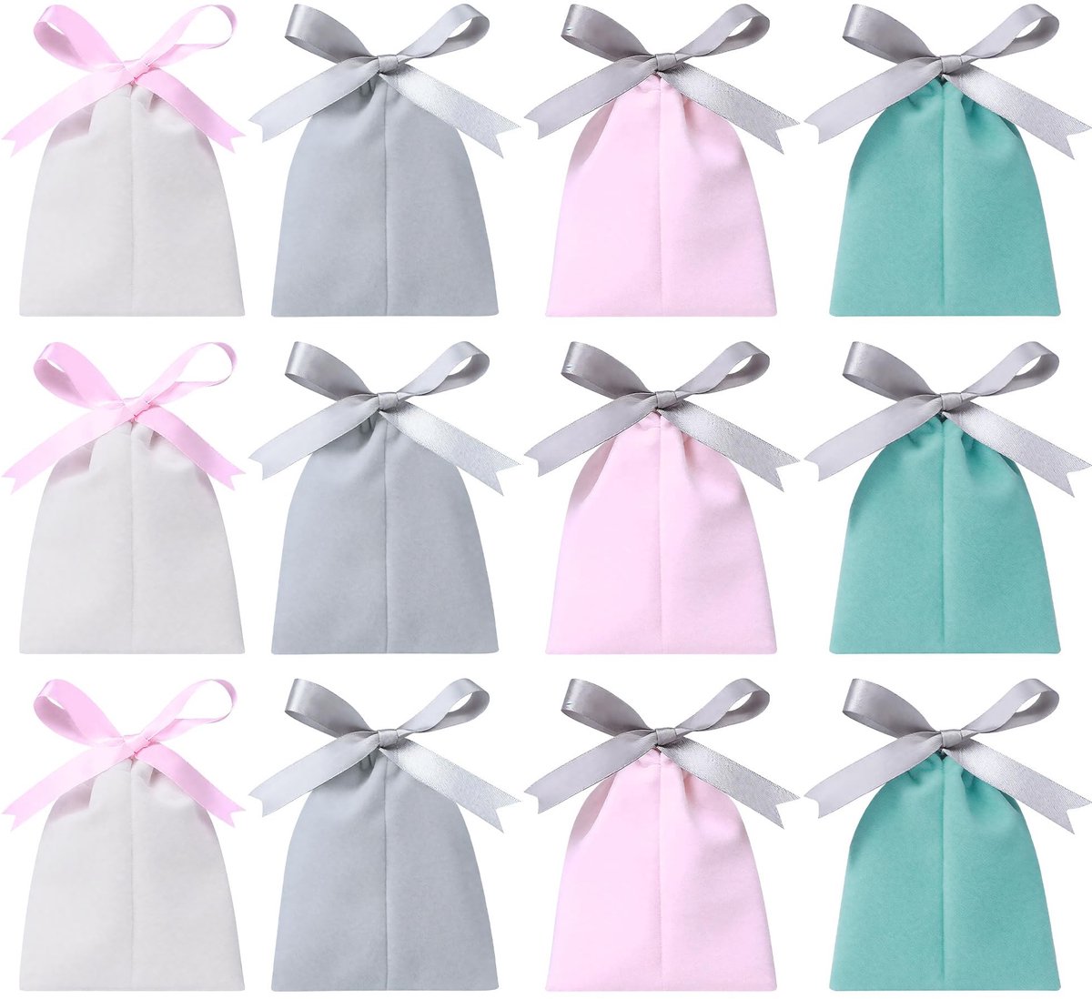 Dailygoods- Geschenkzakjes 12 stuks - Fluwelen Tassen - Luxe Mini-Geschenktas - Bruiloft/Feest - Verpakking/Sieraden - Afmeting 10x12 cm - Cadeautas