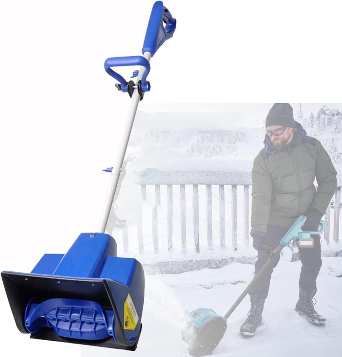 Draadloze Sneeuwschuiver - Elektrische Sneeuwblazer - Snel Sneeuw Ruimen - Opvouwbaar Lichtgewicht Ontwerp - Tot 7 Meter - Zwart
