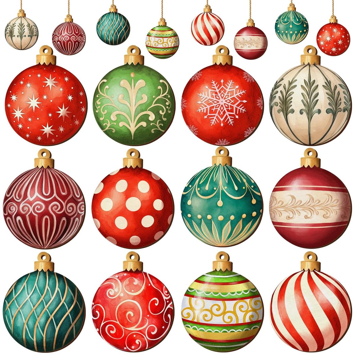 Dailygoods- Kerstboomversiering 24 Stuks - Houten Kerstballen - Ronde Decoraties - Kerstversiering - Veelkleurig - Handgemaakt Hout
