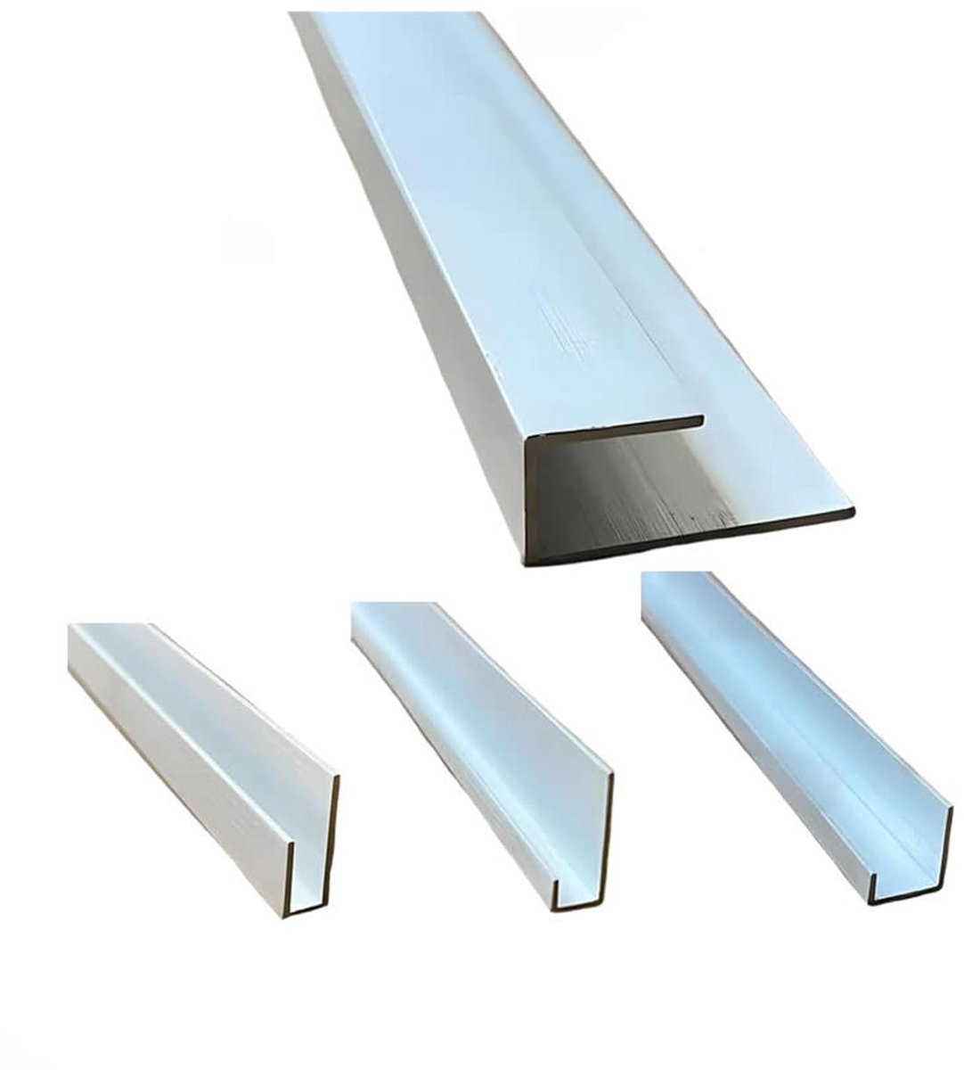 Aluminium U-profiel - Decoratief kanaal - Meubelafwerking - Gelijkmatige wanddikte - 495 mm - Aluminium