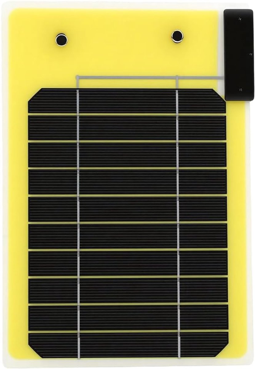 Zonnepaneel Schetsbord - Draagbaar Oplaadstation - Buiten Opladen - Dubbele USB-uitgangen - 23 x 16 x 5 cm - Geel