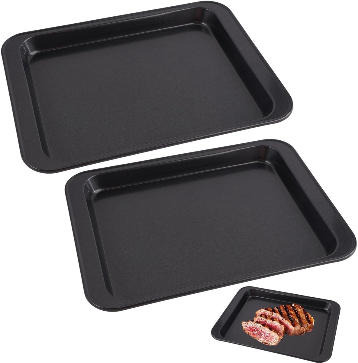 Dailygoods- Ovenplaat 24 x 18 x 2 cm - Rechthoekig - Antiaanbaklaag - Duurzaam - Hoge Rand - Efficiënte Warmtegeleiding - Bakplaat