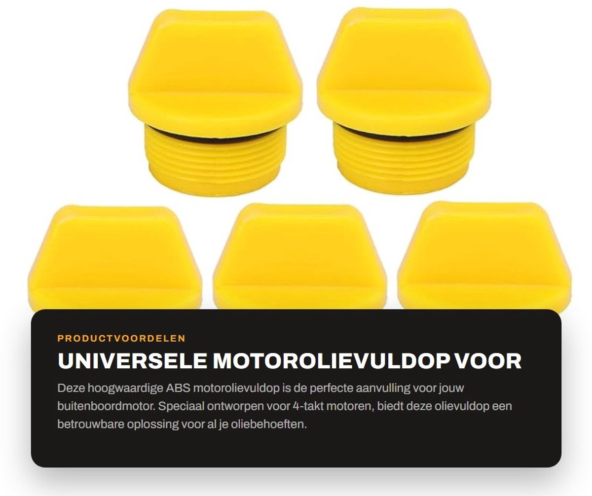 Dailygoods- Motorolievuldop ABS - Olievuldop - Buitenboordmotor - 4-takt - Vervanging 6G8-15363-00 - Duurzaam en lichtgewicht