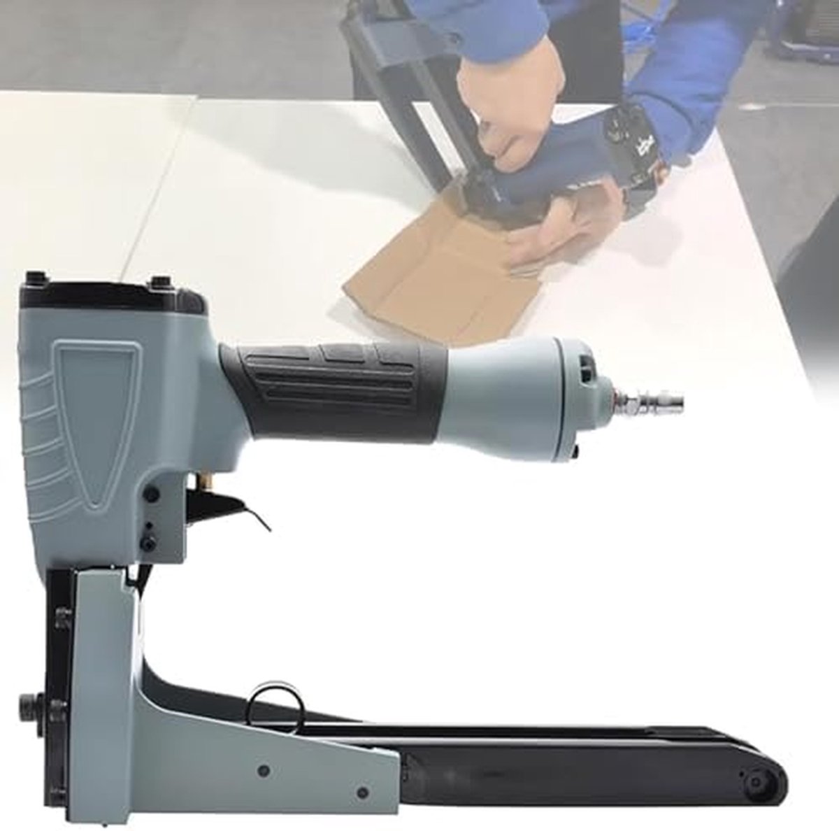 Pneumatisch nietpistool - Karton sealer - Dozen sluiten - Instelbare diepte - 35 mm breedte - Zwart