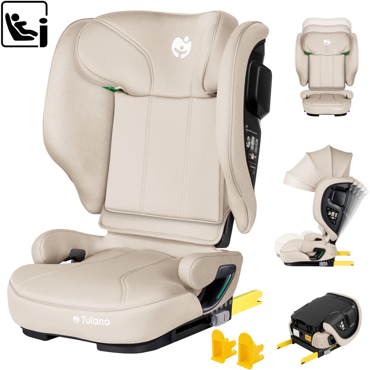 Tulano Joy 55 i-Size Autostoeltje - 100 tot 150 cm - Kindertransport - Beige