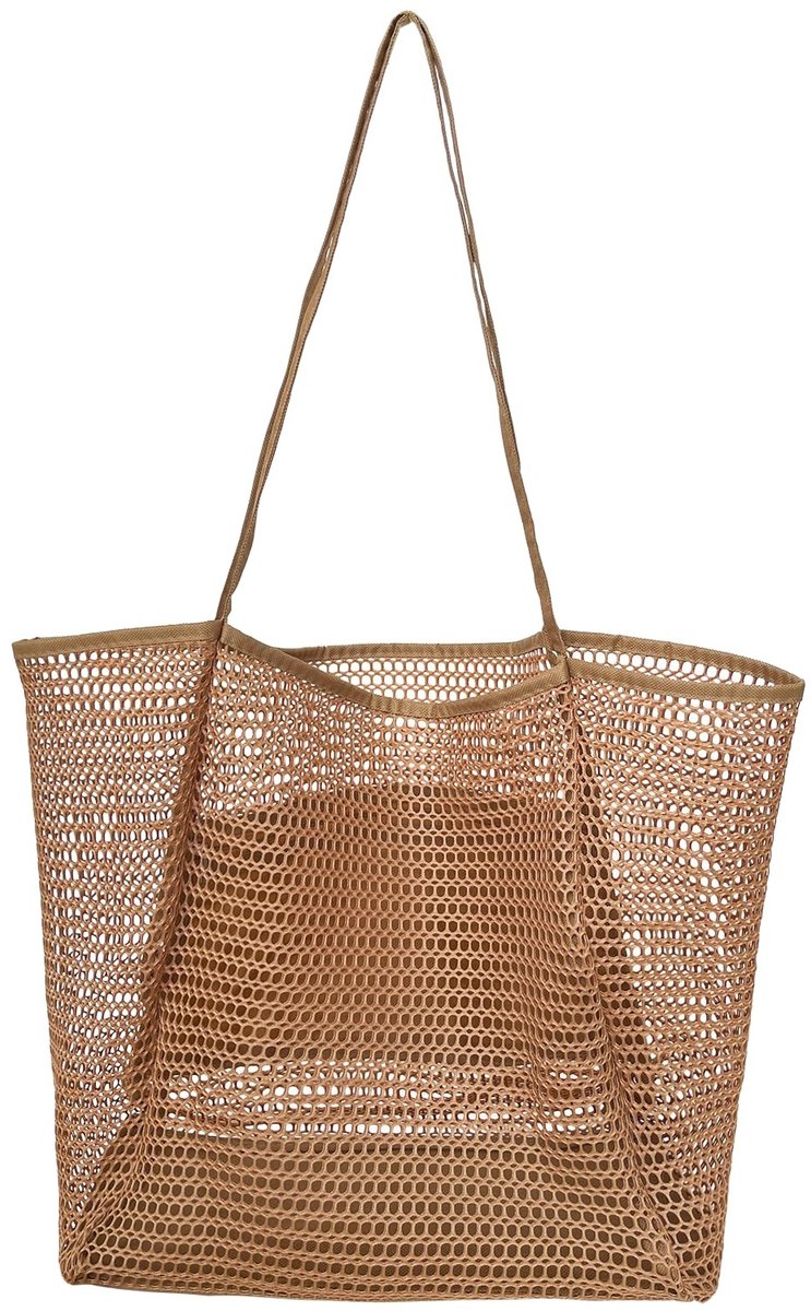 Dailygoods - Strandtas voor Dames, Draagtas, Grote Mesh-Strandtas met Ritssluiting, Shopper, voor Strand, Familie, Reizen, Shopper