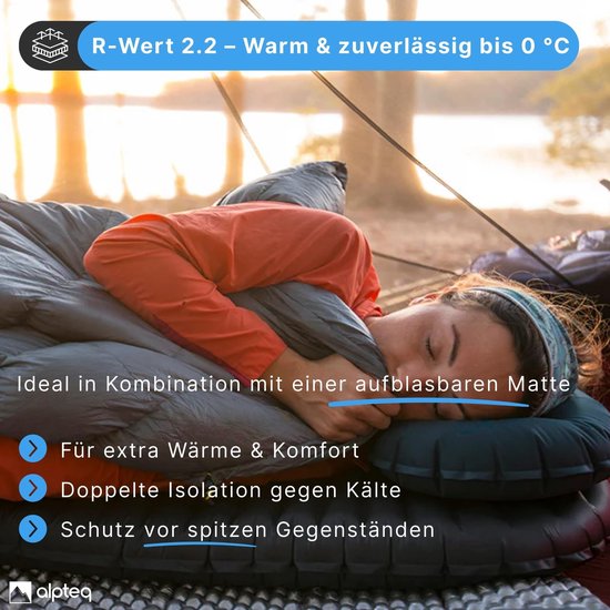 Dailygoods- Slaapmat Ultralicht - Waterdicht - Isolerend - IXPE-schuim - Compact Opvouwbaar - Ligoppervlak 186 × 56 × 2 cm - Kampeermat van Dailygoods — afbeelding 3
