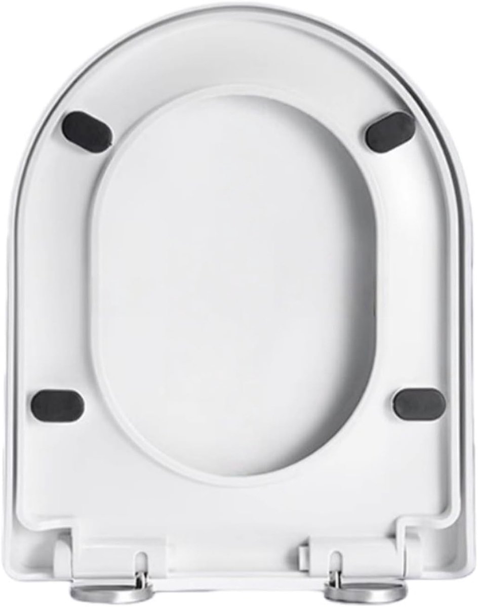 Ronde wc-bril - Toiletdeksel Zitting - Badkamer Upgrade - Stil Sluitend Mechanisme - Universeel Passend - Wit