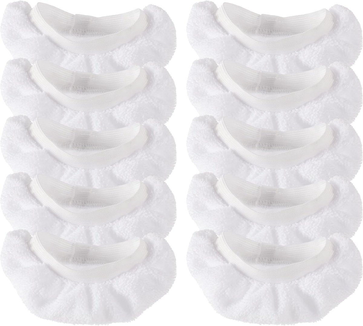 Stoomwisser Pads - Microvezelhoezen - Vloeren Reinigen - Universeel Herbruikbaar - 10 stuks - Wit