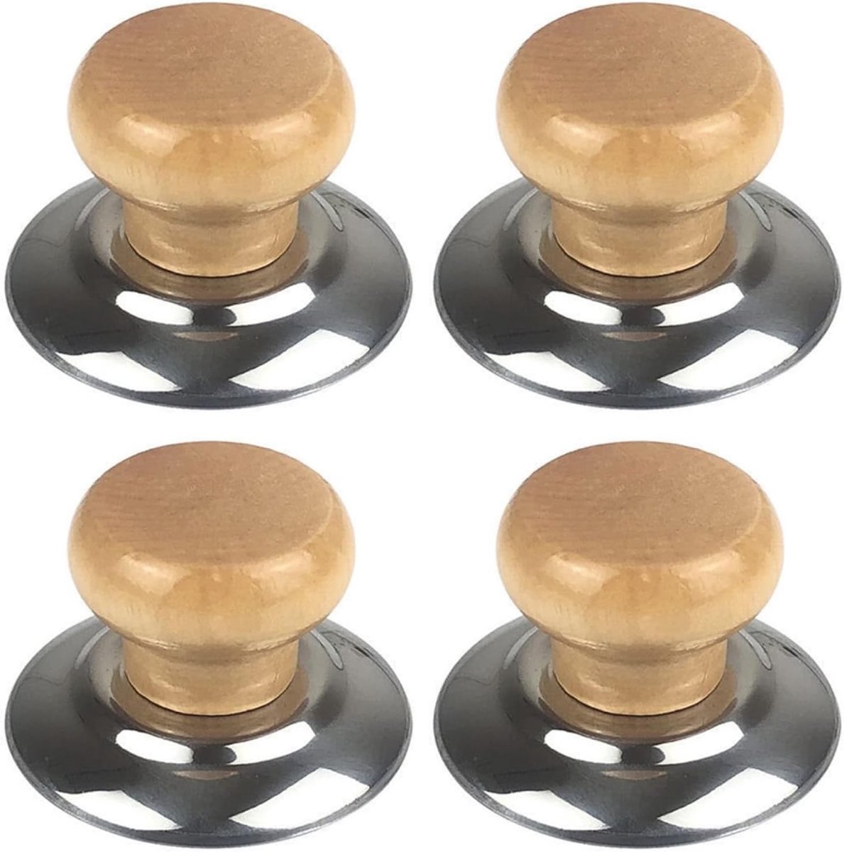 Deksel Knop - Pot Handvat - Kookgerei Reparatie - Hout met Hittebestendigheid - 4 Stuks - 