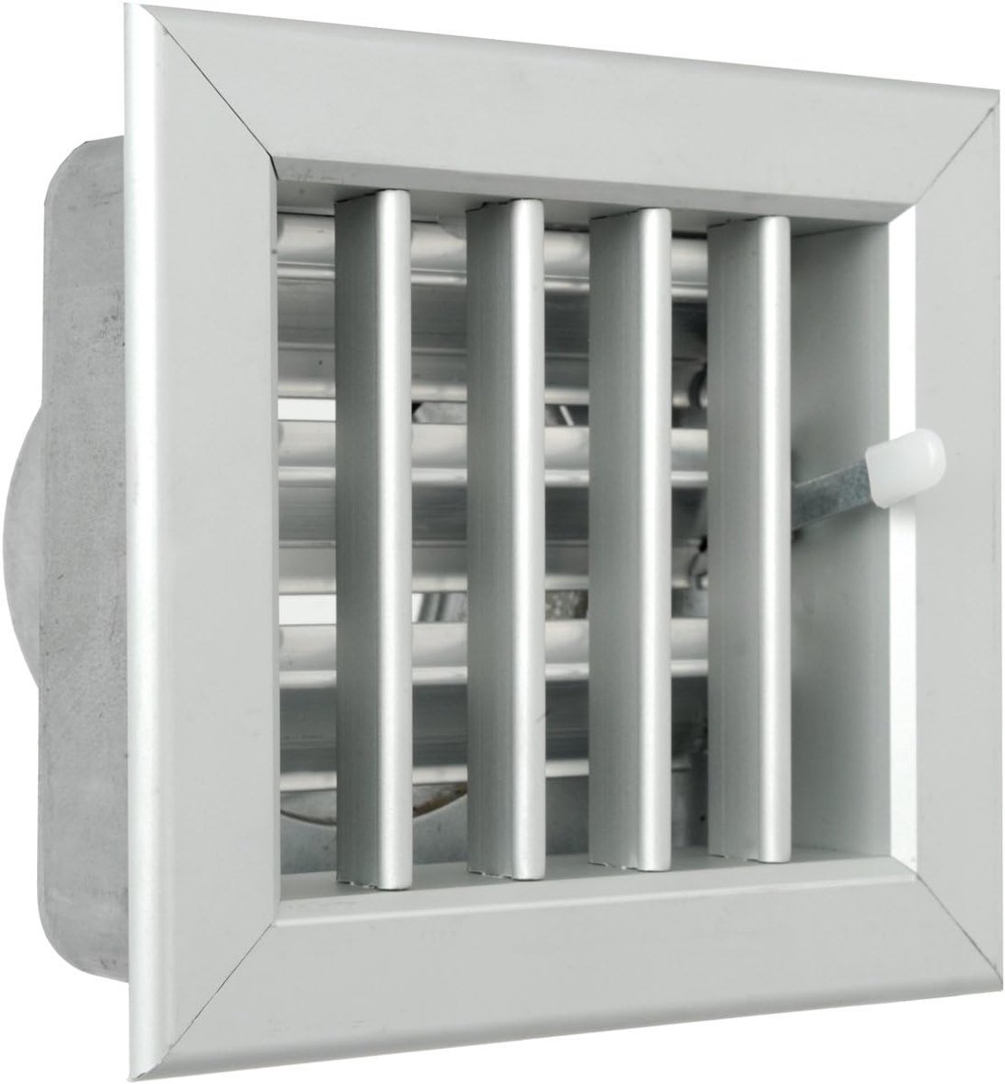 Ventilatie Rooster - Lucht Uitlaat - Haard Ventilatie - Verstelbaar Rolgordijn - 140x130 mm - Aluminium