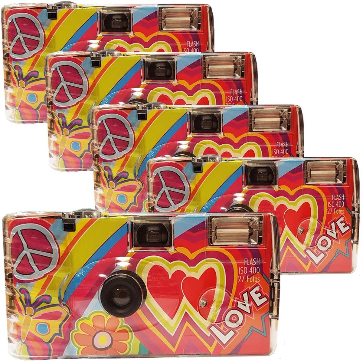 Wegwerpcamera Set - Feestcamera's - Herinneringen Vangen - Ingebouwde Flitser - 5 Stuks - Rood
