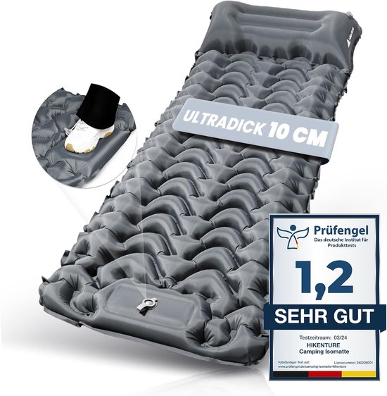 Zelfopblazende Slaapmat - Luchtbed Camping - Outdoor Kamperen - Geïntegreerde Voetpomp - 10 cm Hoog - Donkerblauw — afbeelding 5